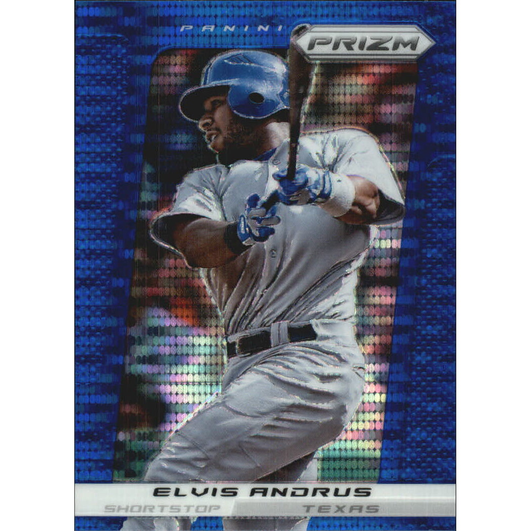 2013 Panini Prizm Prizms Blue Pulsar #76 Elvis Andrus
