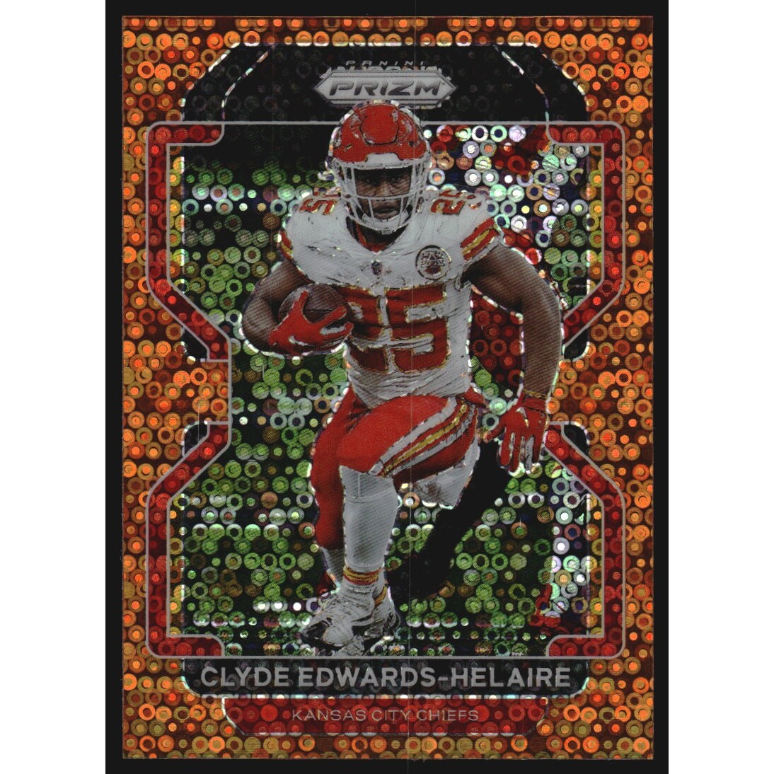 2021 Panini Prizm Prizms Orange Disco #191 Clyde Edwards-Helaire
