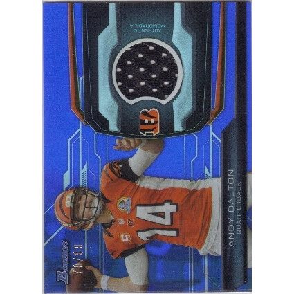 2013 Bowman Relics Blue #BRAD Andy Dalton. rookie card picture