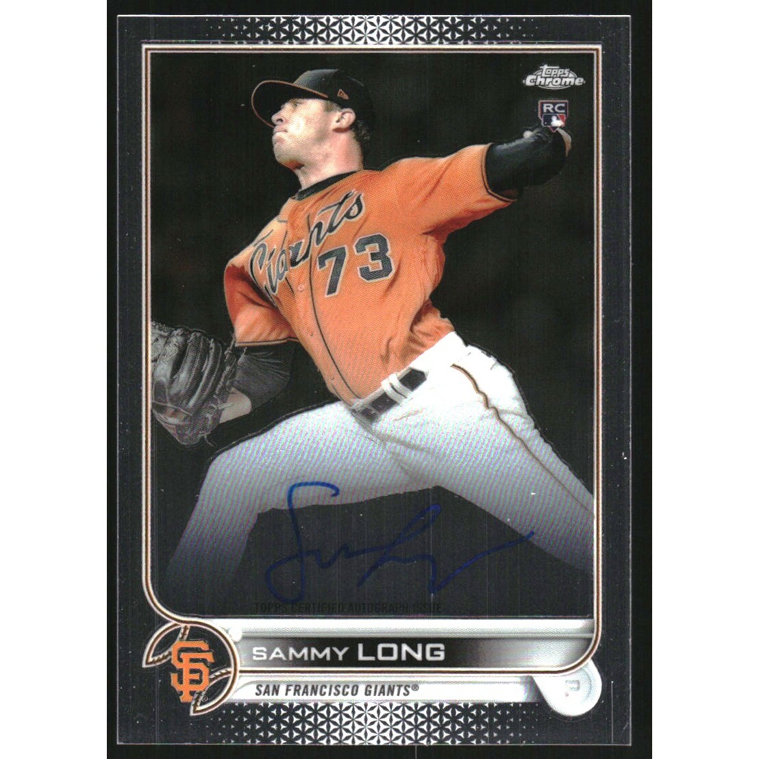 2022 Topps Chrome Rookie Autographs #RASL Sammy Long. rookie card picture