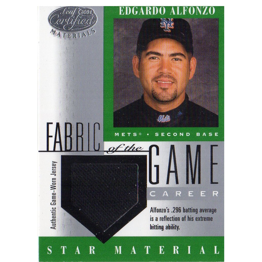 2001 Leaf Certified Materials Fabric of the Game #81CR Edgardo Alfonzo/296