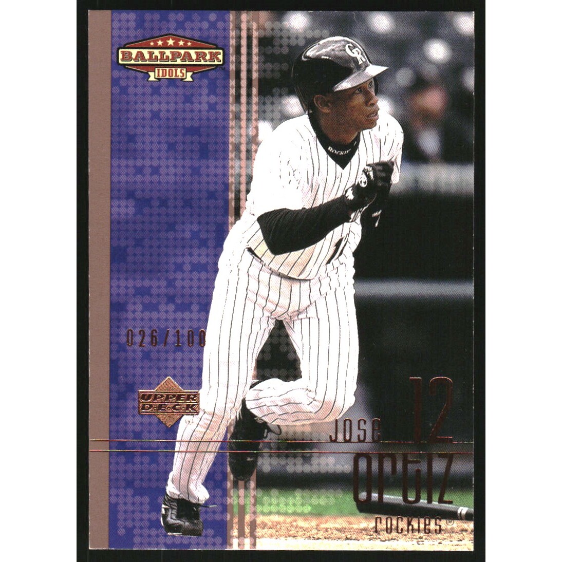 2002 Upper Deck Ballpark Idols Bronze #196 Jose Ortiz. rookie card picture
