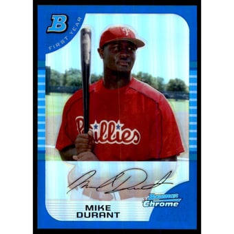 2005 Bowman Chrome Draft Blue Refractors #BDP60 Mike Durant FY