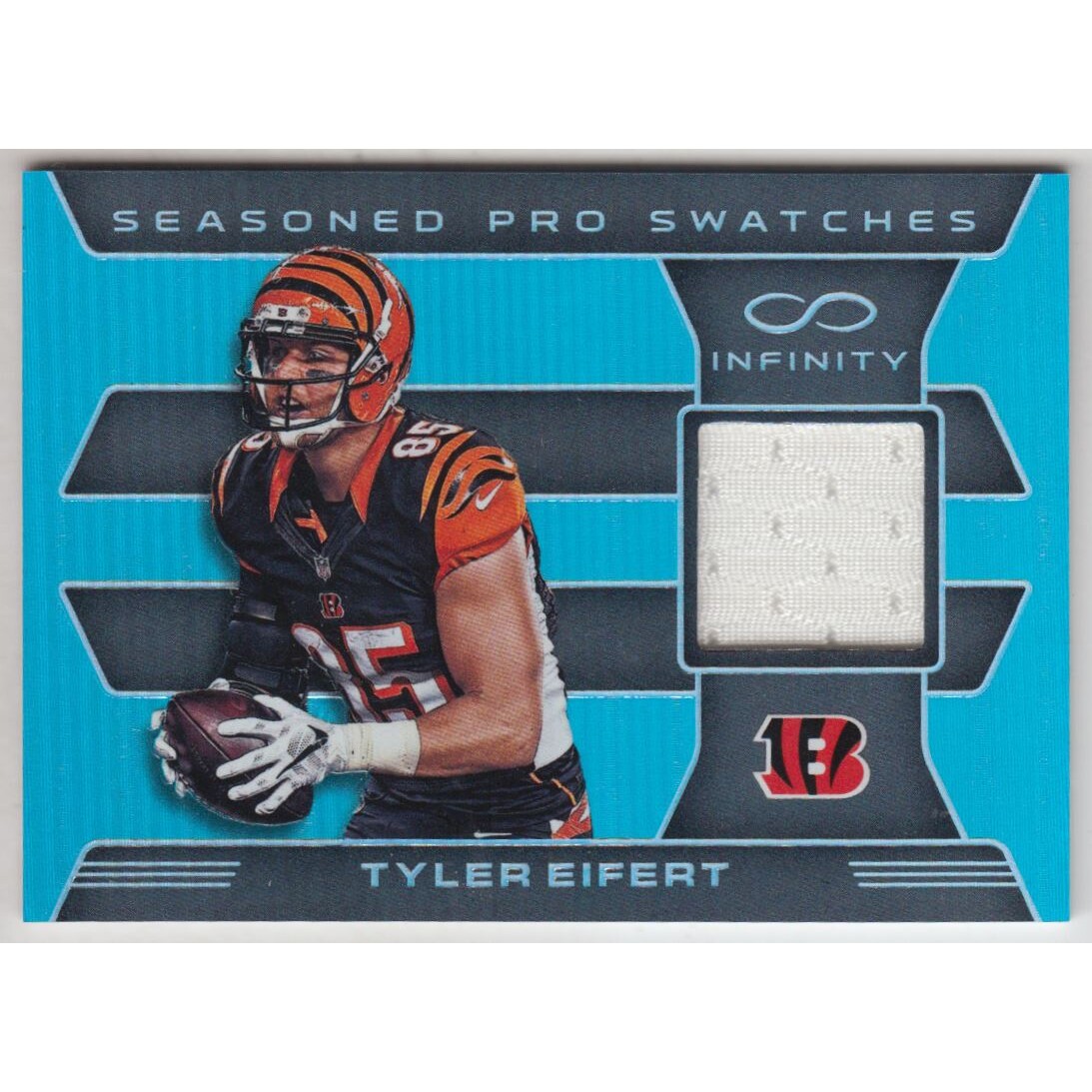 2016 Panini Infinity Seasoned Pros Swatches #39 Tyler Eifert. rookie card picture