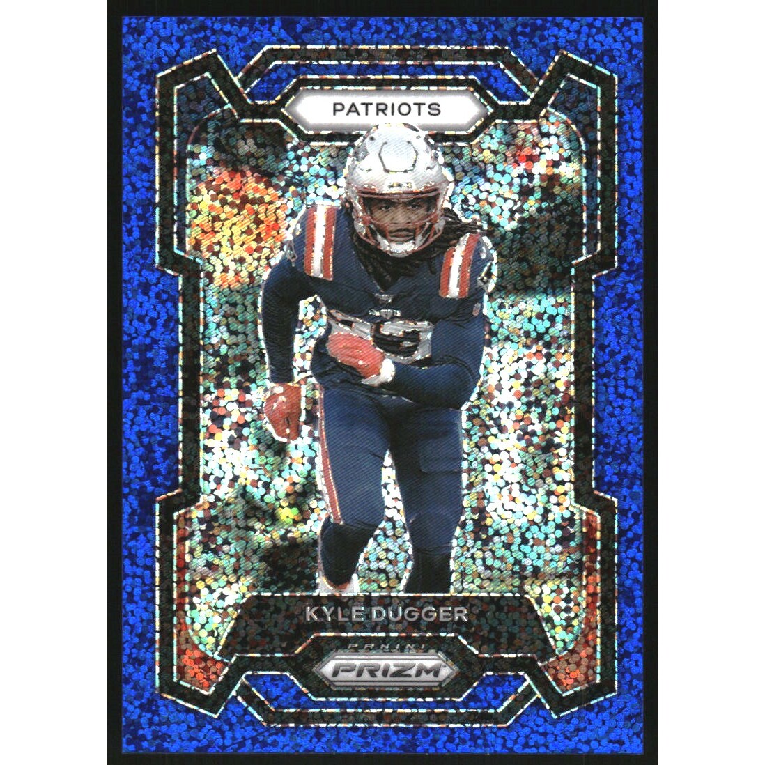 2023 Panini Prizm Prizms Blue Sparkle #205 Kyle Dugger. rookie card picture
