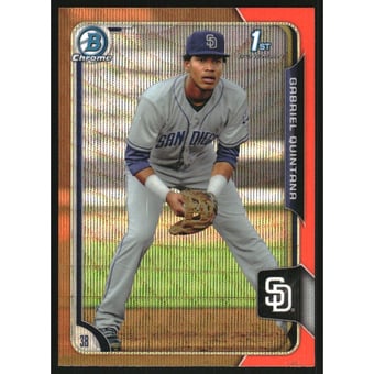 2015 Bowman Chrome Prospects Orange Wave Refractors #BCP65 Gabriel Quintana