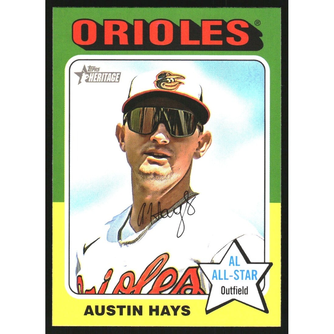 2024 Topps Heritage #13 Austin Hays SP. rookie card picture