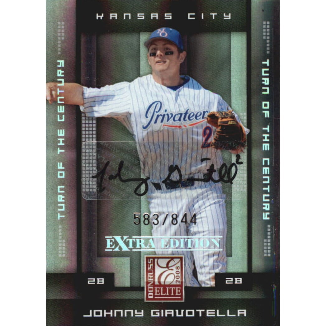 2008 Donruss Elite Extra Edition Signature Turn of the Century #53 Johnny Giavotella/844. rookie card picture