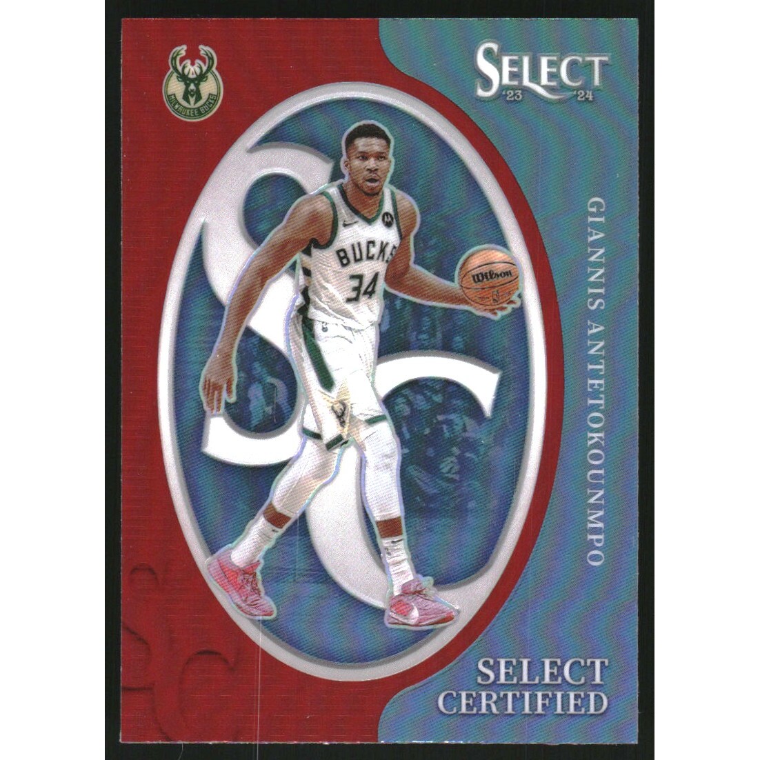 2023-24 Select Select Certified Red Prizms #13 Giannis Antetokounmpo