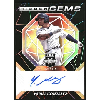 2021 Elite Extra Edition Hidden Gems Autographs Black #18 Yariel Gonzalez