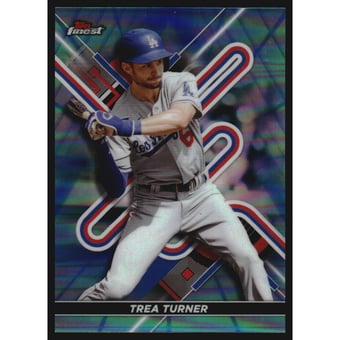 2022 Finest Blue Aqua Vapor Refractors #63 Trea Turner