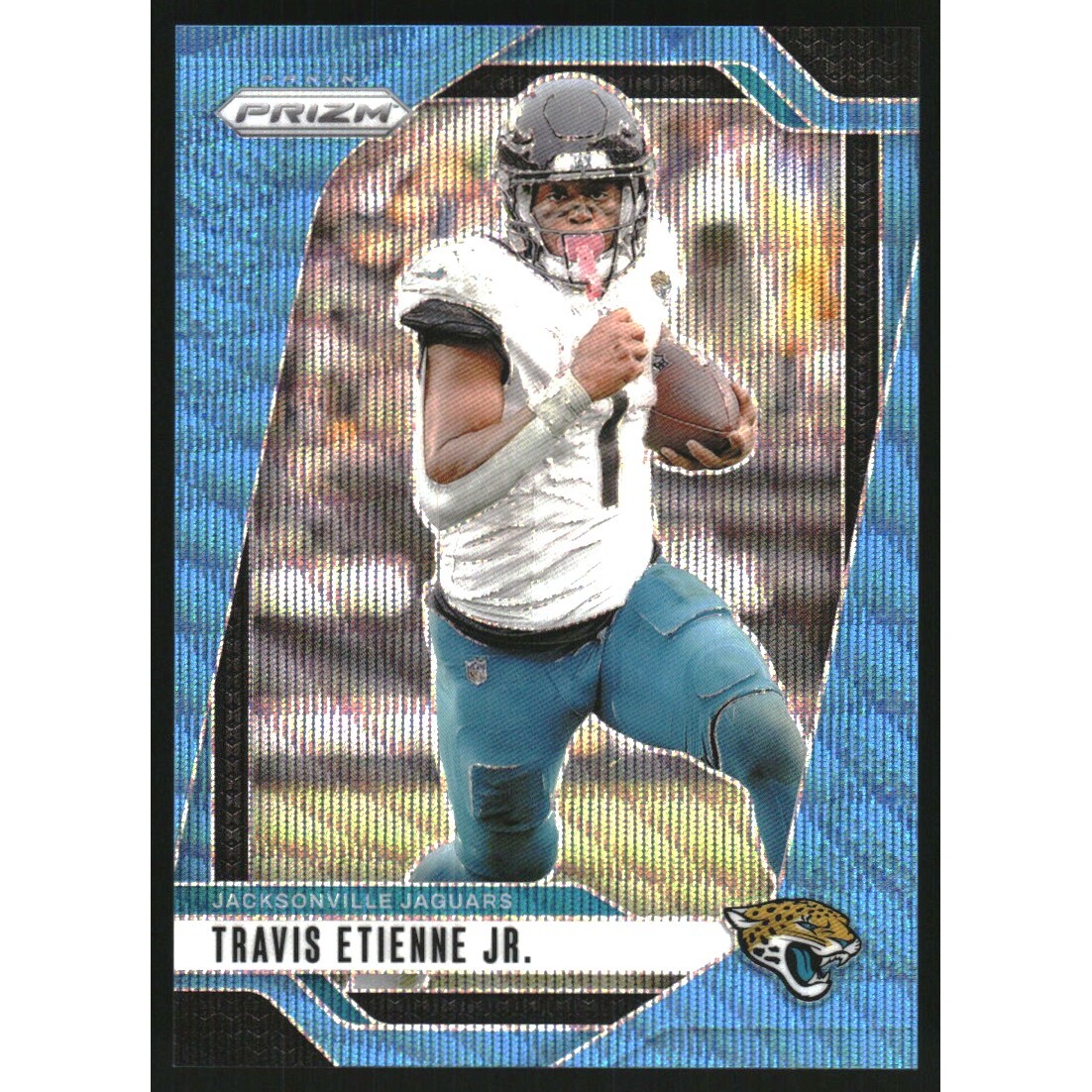 2024 Panini Prizm Prizms Blue Wave #130 Travis Etienne Jr.. rookie card picture