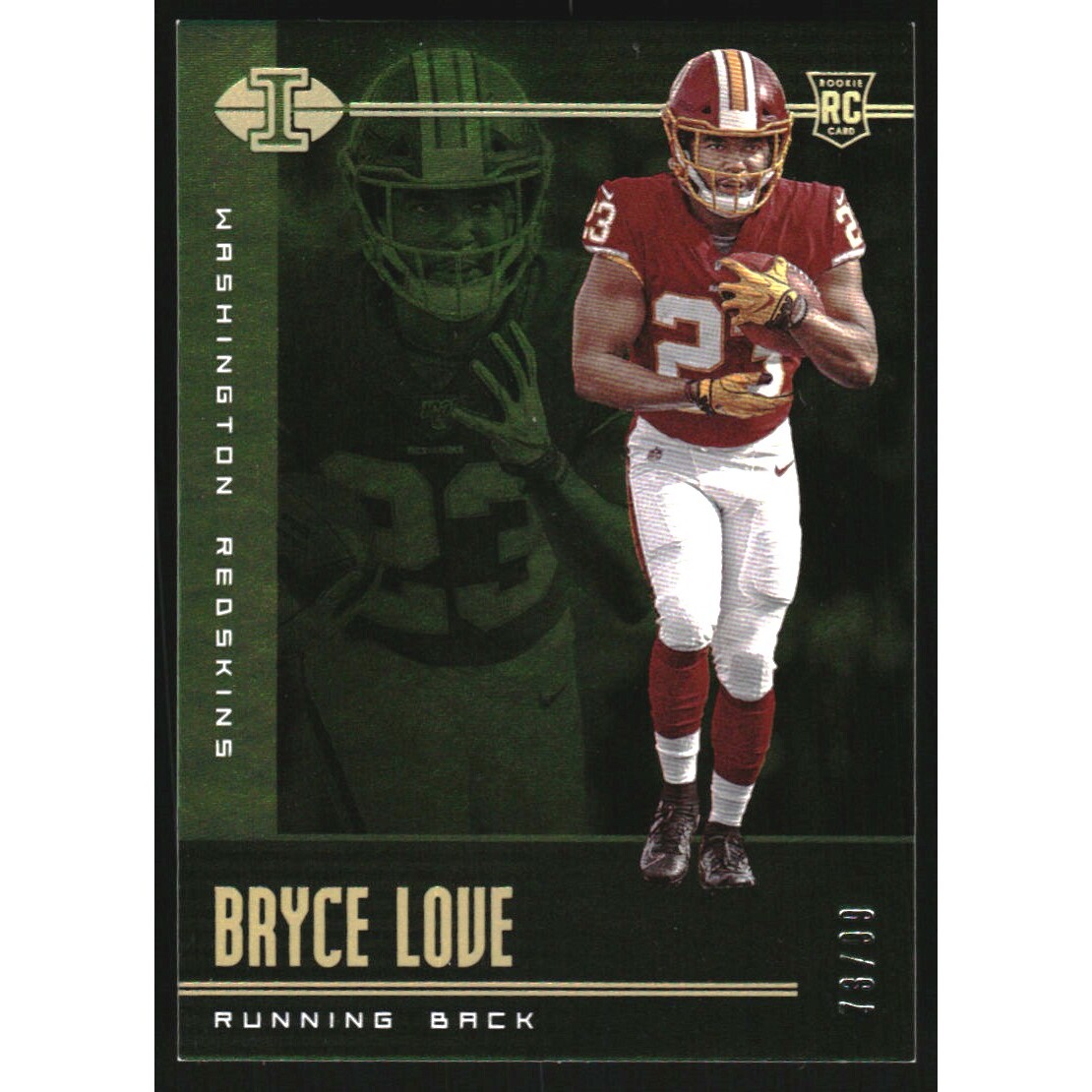 2019 Panini Illusions Trophy Collection Green #89 Bryce Love. rookie card picture