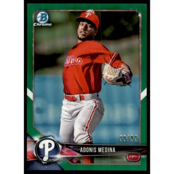 2018 Bowman Chrome Prospects Green Refractors #BCP51 Adonis Medina