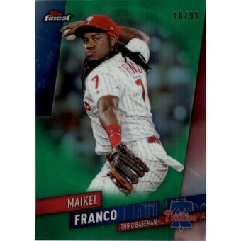 2019 Finest Green Refractors #17 Maikel Franco