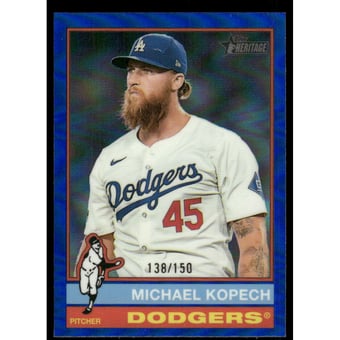 2025 Topps Heritage Chrome Blue Refractors #288 Michael Kopech