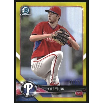 2018 Bowman Chrome Prospects Canary Yellow Refractors #BCP129 Kyle Young