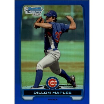 2012 Bowman Chrome Prospects Blue Refractors #BCP75 Dillon Maples