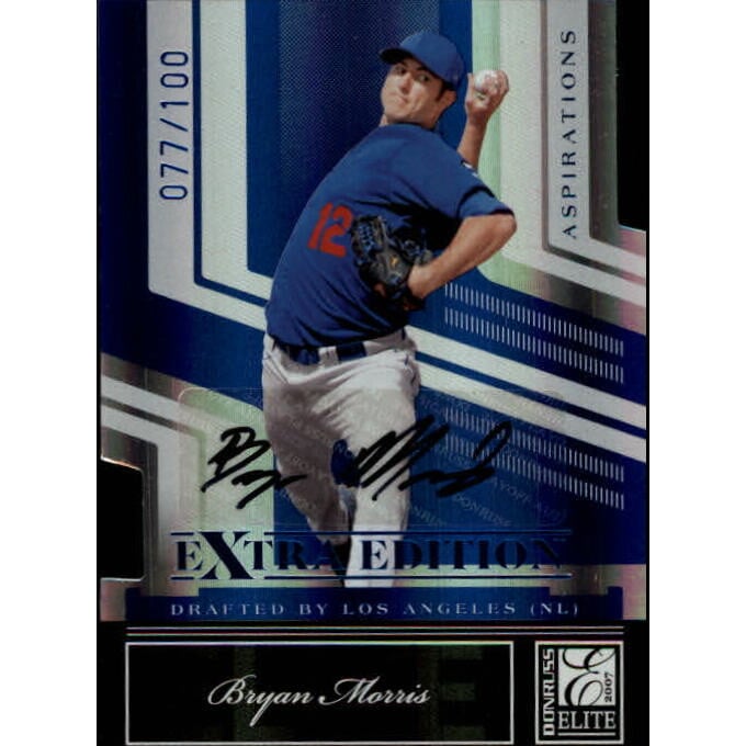 2007 Donruss Elite Extra Edition Signature Aspirations #10 Bryan Morris/100. rookie card picture