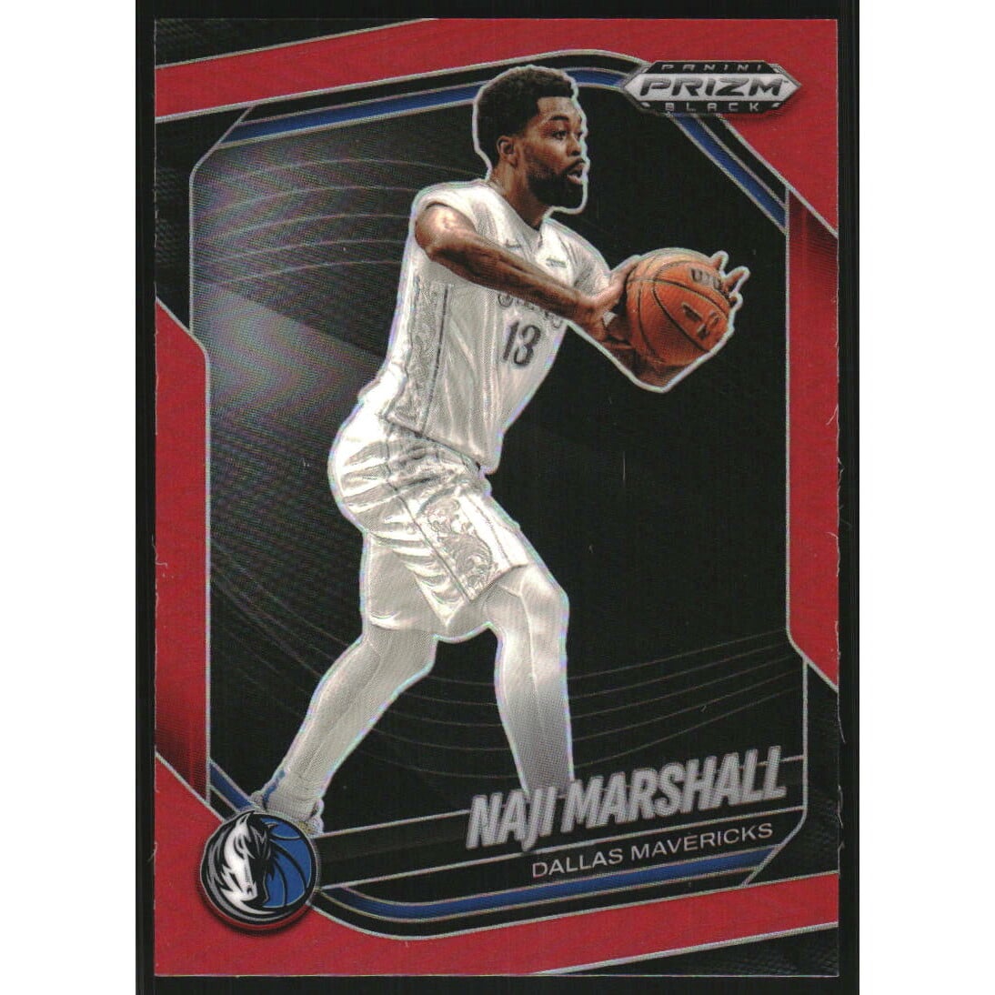 2024-25 Panini Prizm Black Prizms Red #128 Naji Marshall