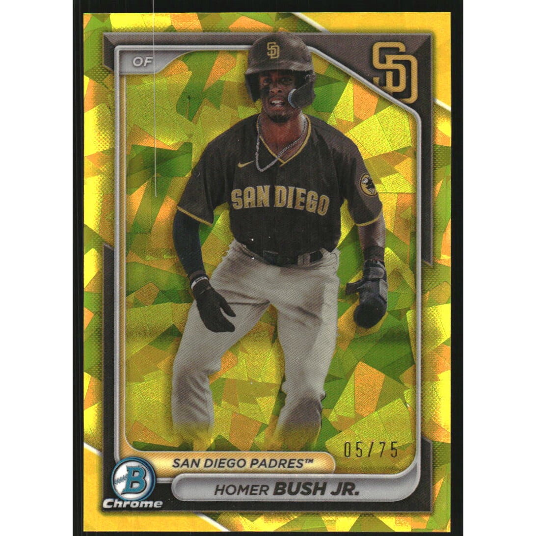 2024 Bowman Chrome Sapphire Prospects Yellow Refractors #BCP87 Homer Bush Jr.. rookie card picture