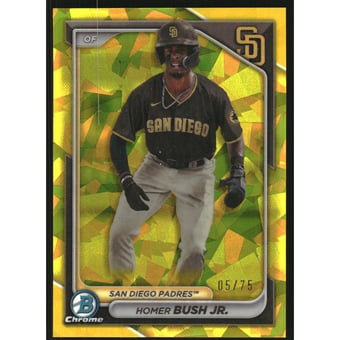 2024 Bowman Chrome Sapphire Prospects Yellow Refractors #BCP87 Homer Bush Jr.