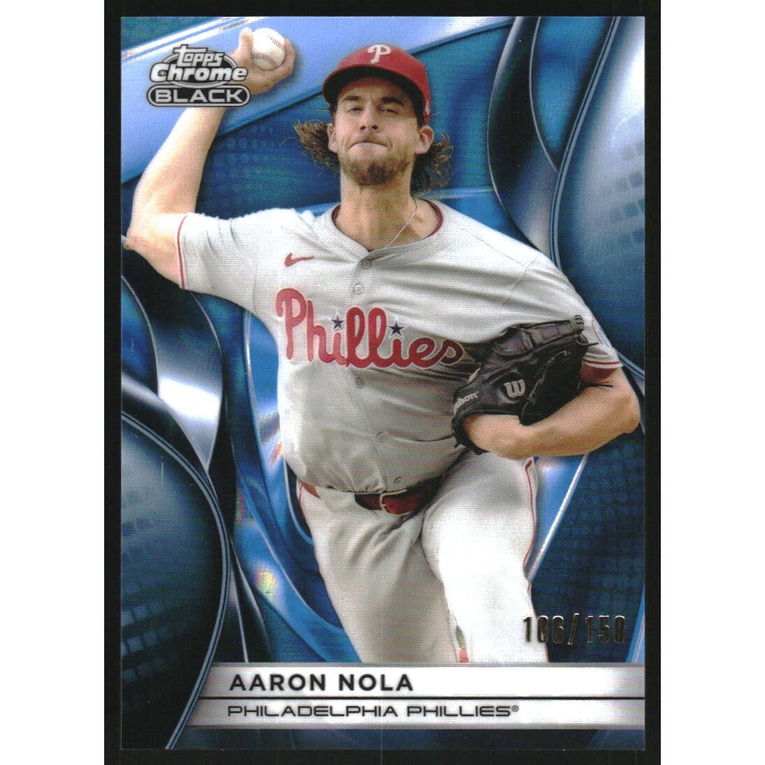 2025 Topps Chrome Black Blue Lava Refractors #76 Aaron Nola