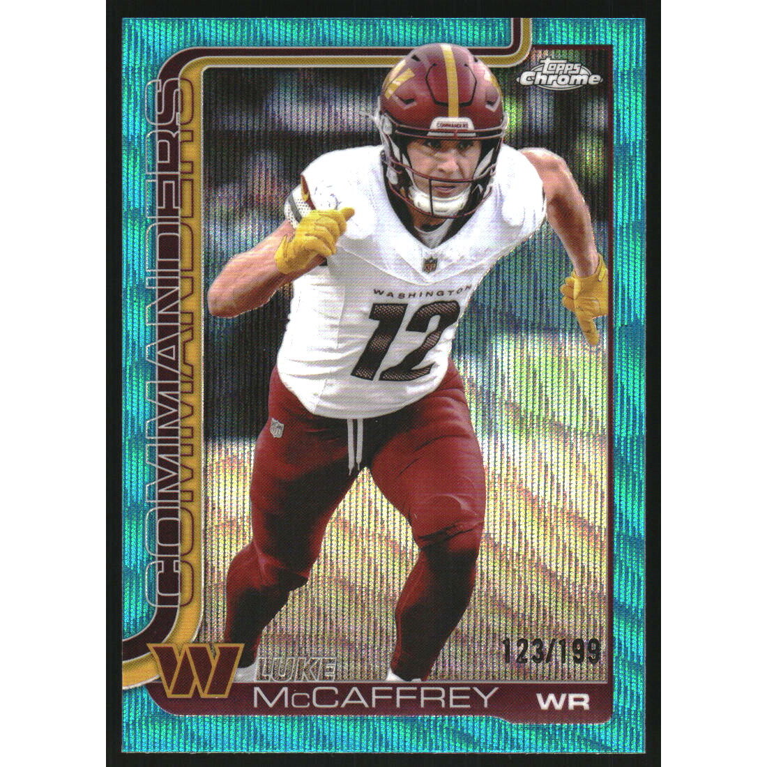 2025 Topps Chrome Aqua Wave Refractors #298 Luke McCaffrey 2025 Topps Chrome Aqua Wave Refractors #298 Luke McCaffrey