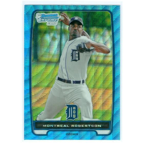 2012 Bowman Chrome Prospects Blue Wave Refractors #BCP196 Montreal Robertson