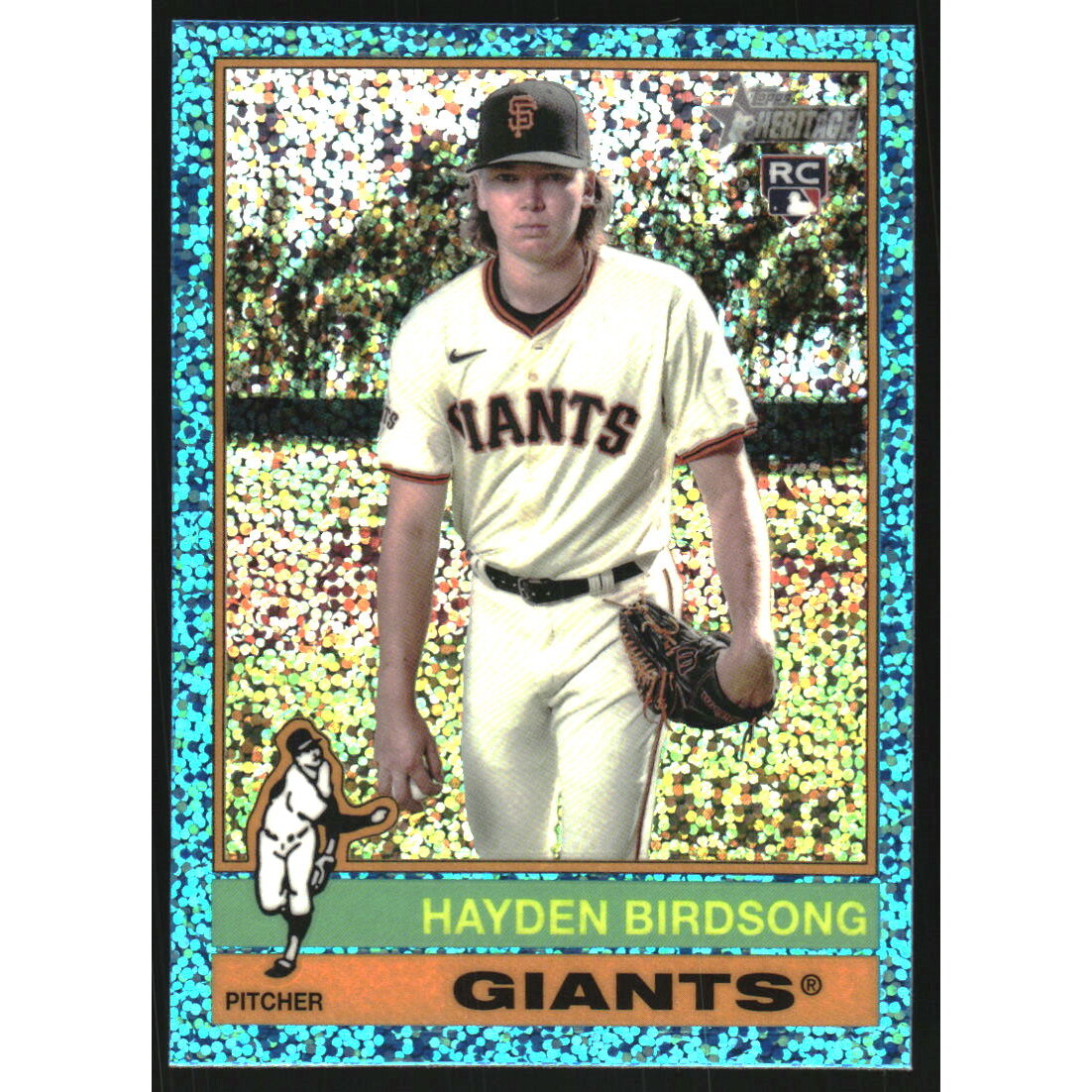 2025 Topps Heritage Chrome Light Blue Sparkle Refractors #324 Hayden Birdsong