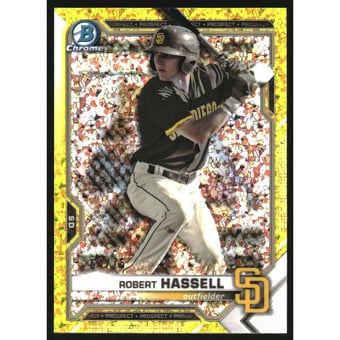2021 Bowman Chrome Prospects Yellow Refractors #BCP120 Robert Hassell