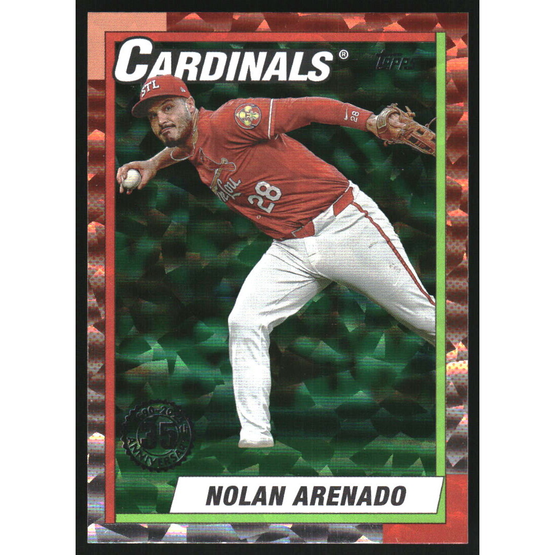 2025 Topps '90 Topps Green Crackle Foil #T9052 Nolan Arenado