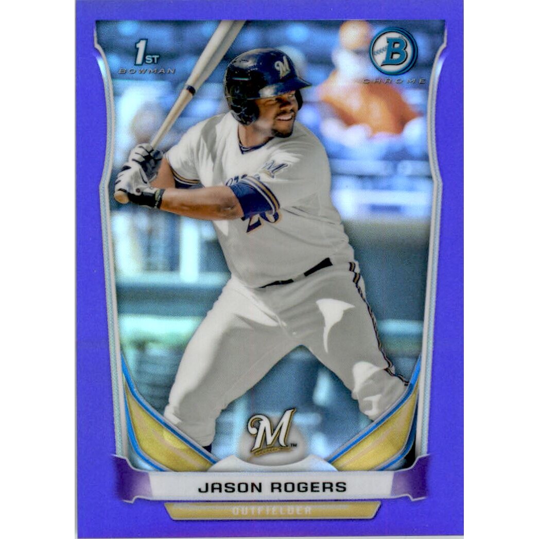 2014 Bowman Chrome Prospects Purple Refractors #BCP83 Jason Rogers. rookie card picture