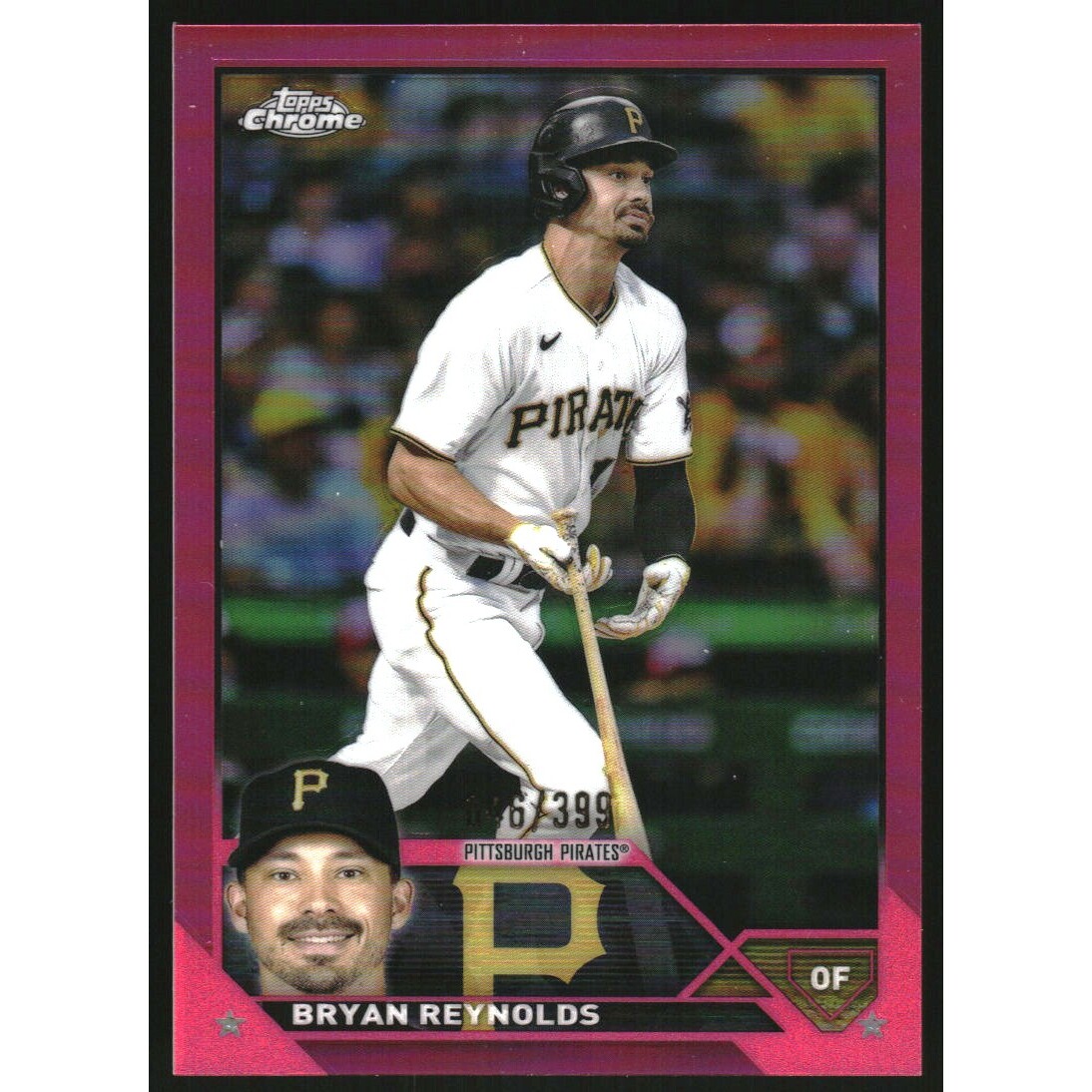 2023 Topps Chrome Magenta Refractors #91 Bryan Reynolds