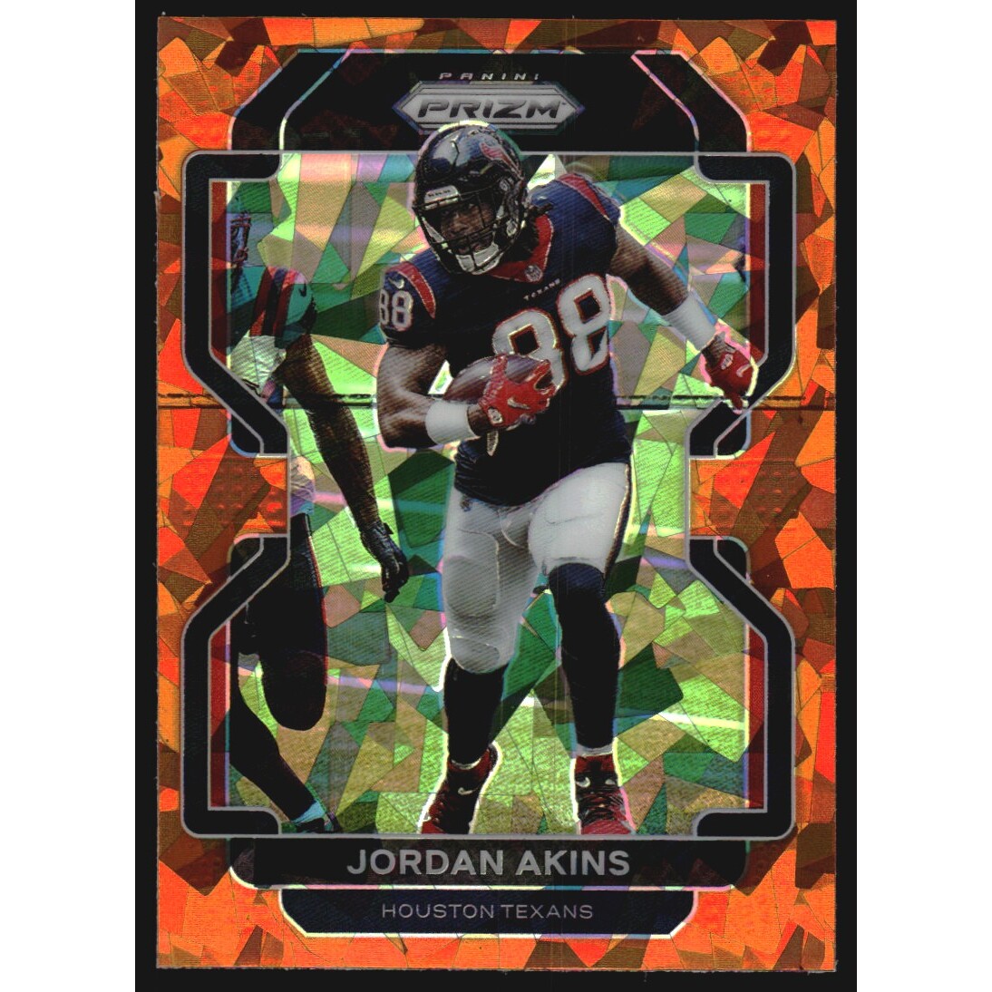 2021 Panini Prizm Prizms Orange Ice #35 Jordan Akins