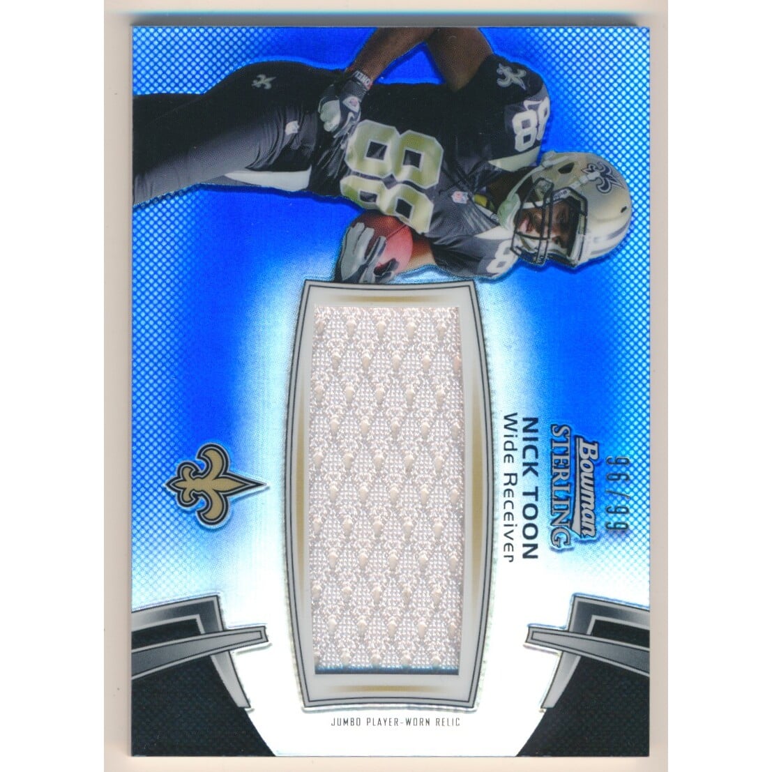 2012 Bowman Sterling Blue Refractors #BSJRRNT Nick Toon JSY/99. rookie card picture