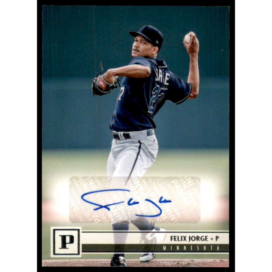 2018 Panini Signatures #12 Felix Jorge. rookie card picture