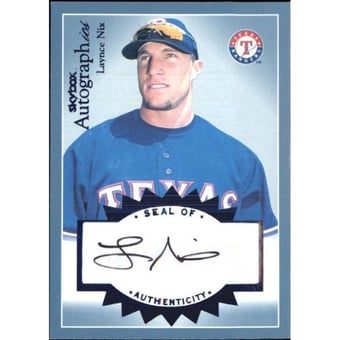 2004 SkyBox Autographics Signatures Blue #LN Laynce Nix/185