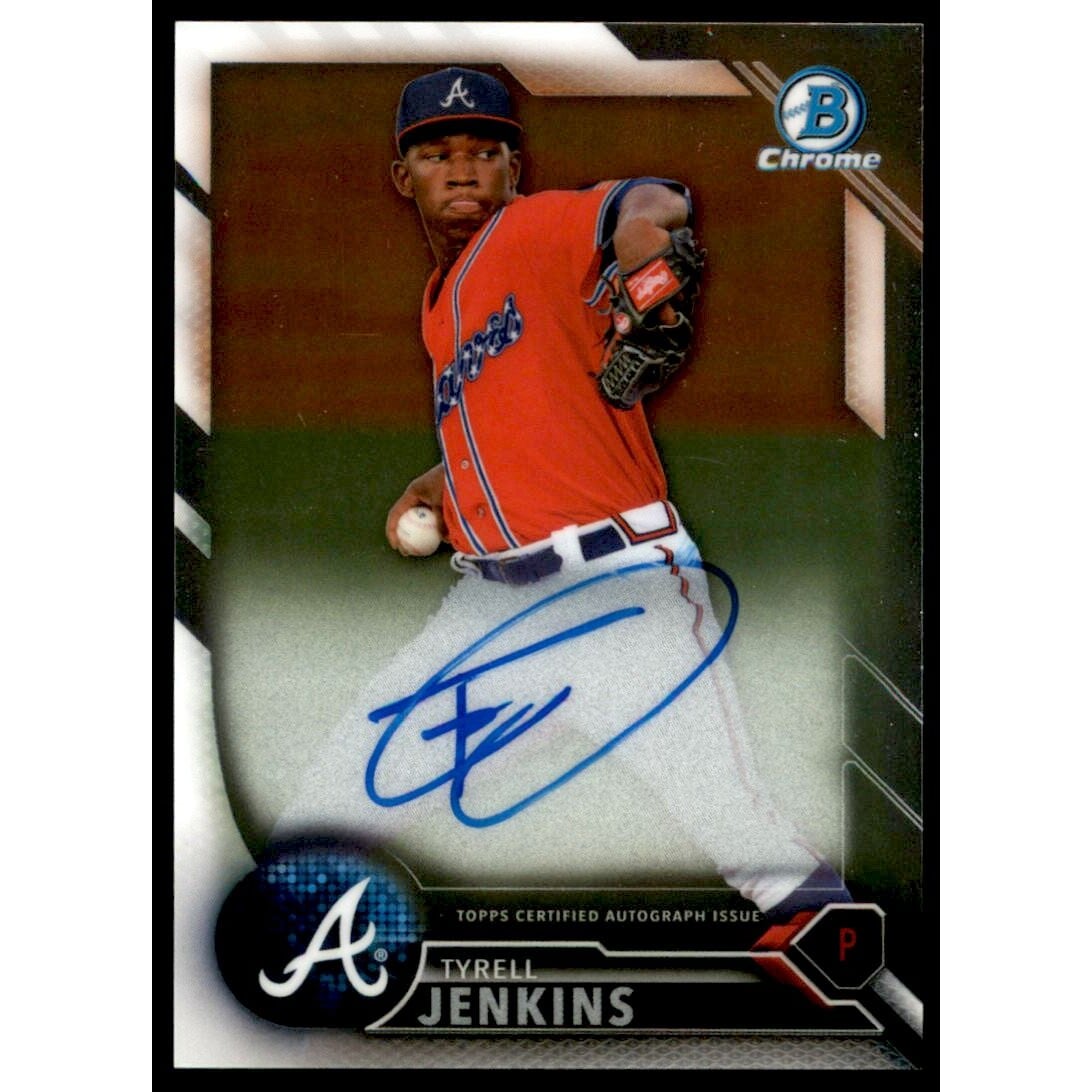 2016 Bowman Chrome Prospect Autographs #BCAPTJ Tyrell Jenkins. rookie card picture