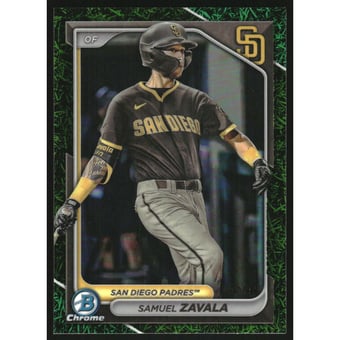 2024 Bowman Chrome Prospects Green Grass Refractors #BCP57 Samuel Zavala