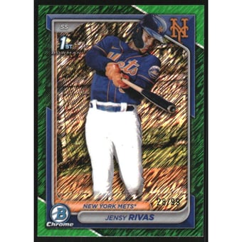 2024 Bowman Chrome Prospects Green Shimmer Refractors #BCP251 Jensy Rivas