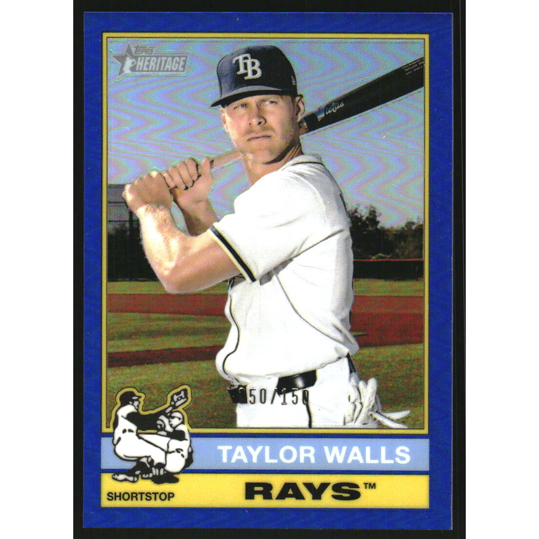2025 Topps Heritage Chrome Blue Refractors #610 Taylor Walls. rookie card picture