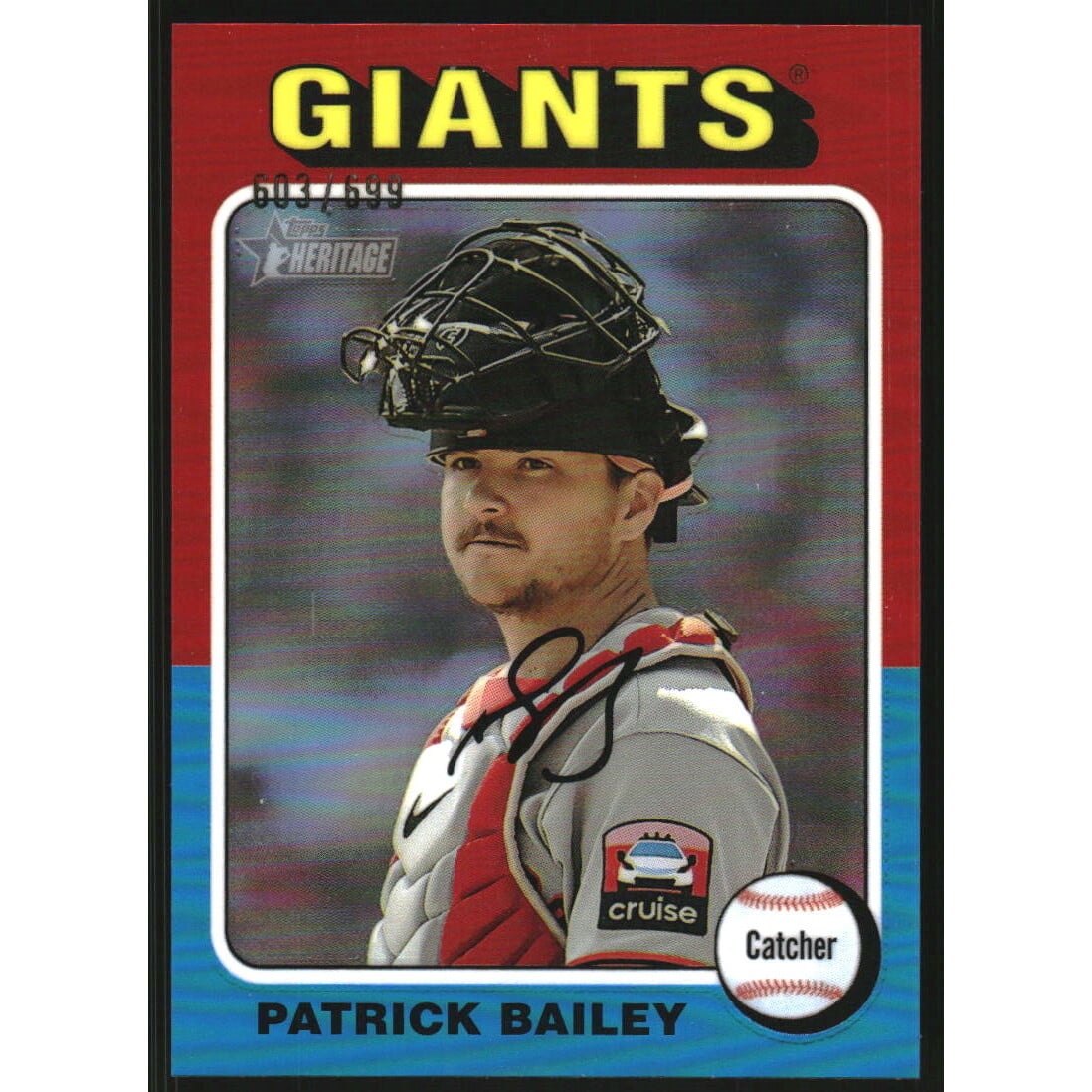 2024 Topps Heritage Chrome Refractors #403 Patrick Bailey HN. rookie card picture