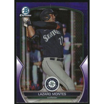 2023 Bowman Chrome Draft Purple Refractors #BDC185 Lazaro Montes