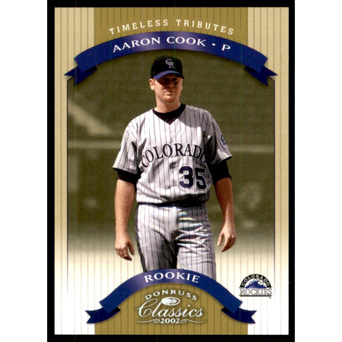 2002 Donruss Classics Timeless Tributes #202 Aaron Cook ROO. rookie card picture