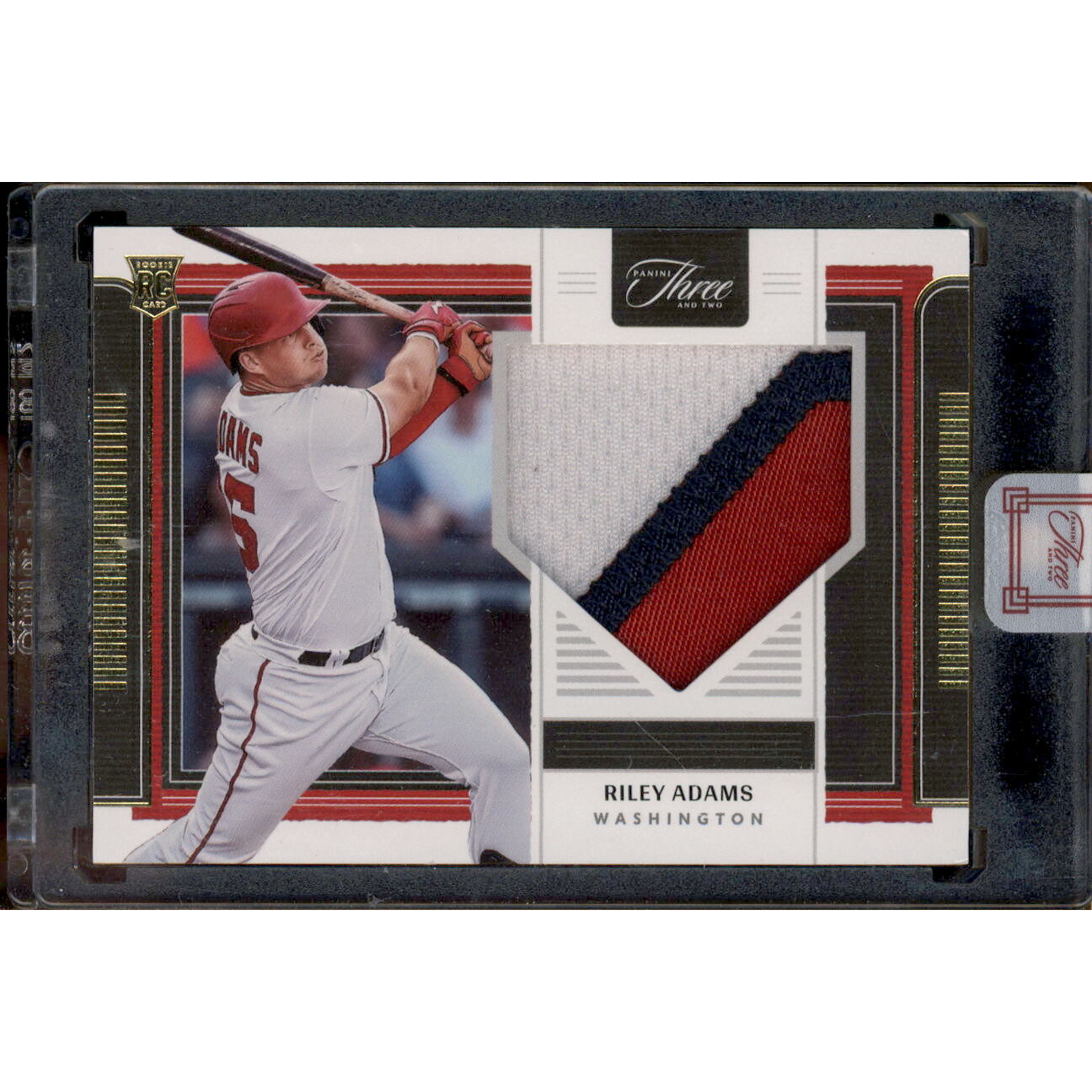 2022 Panini Three and Two Rookie Jerseys Gold #56 Riley Adams/35. rookie card picture