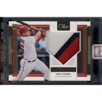 2022 Panini Three and Two Rookie Jerseys Gold #56 Riley Adams/35