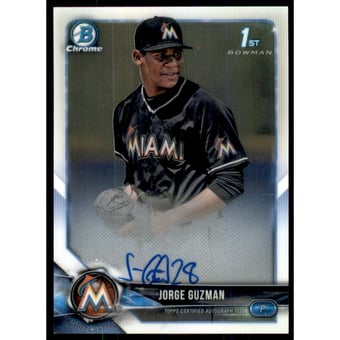 2018 Bowman Chrome Prospect Autographs #BCPAJG Jorge Guzman