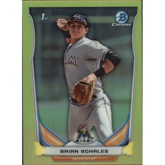 2014 Bowman Chrome Mini Factory Set Yellow Refractors #97 Brian Schales