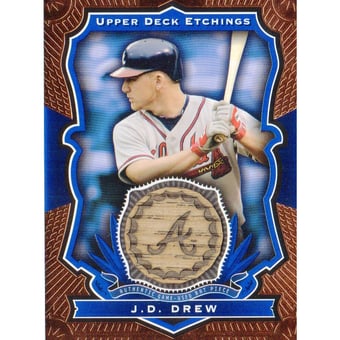 2004 Upper Deck Etchings Game Bat Blue #JD J.D. Drew